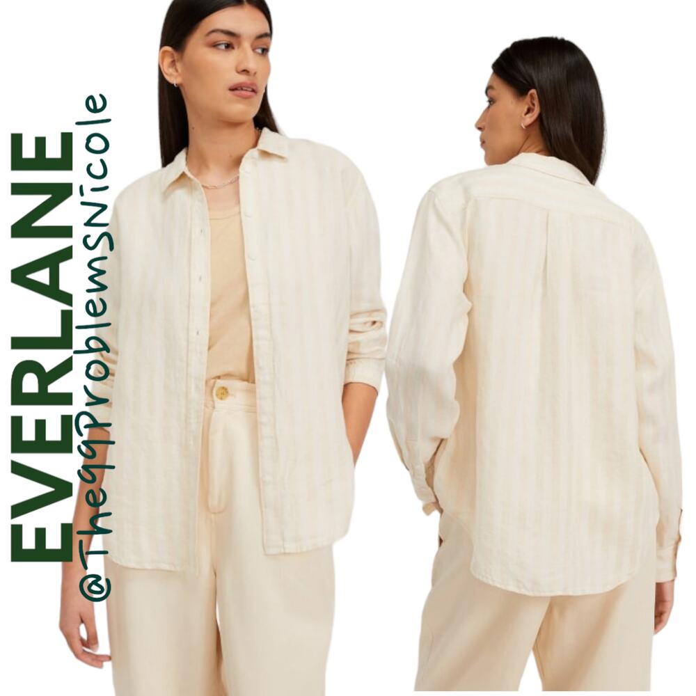 Everlane The Linen Relaxed Shirt in Brazilian Sand Canvas Tan